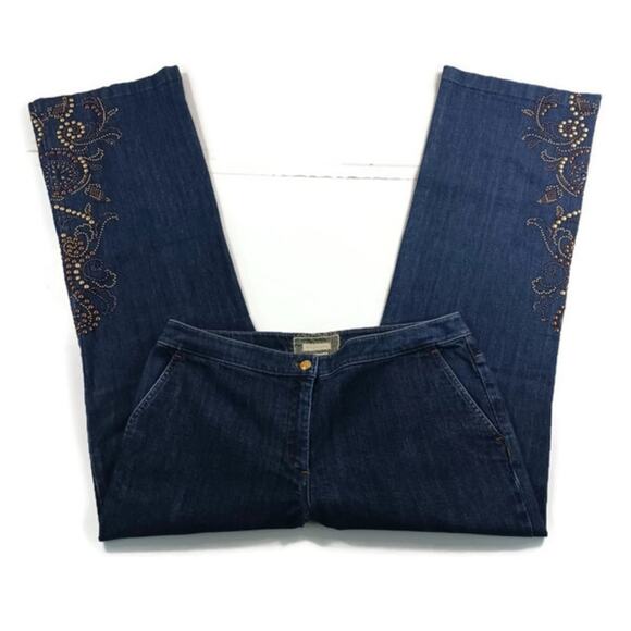 J956 Vintage St. John Sport High Rise Flare Jeans size 14 - Picture 1 of 8